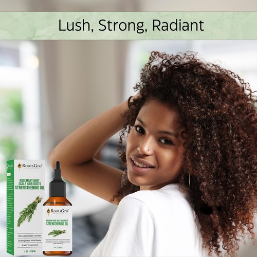 RootsGro Natural Hair Oil Blend - Rosemary, Peppermint, Lavender & 27 More Oils. Strengthens and Nourishes Hair | 4 ounce