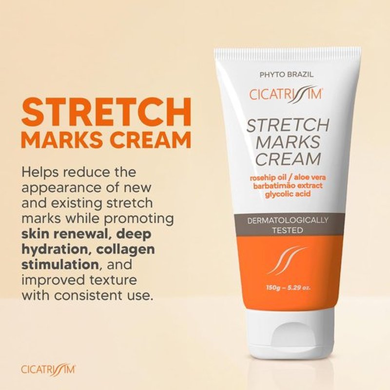 Cicatrissim Stretch Mark Cream - Softens & Firms Skin, Evens Tone - For All Skin Types - 150g