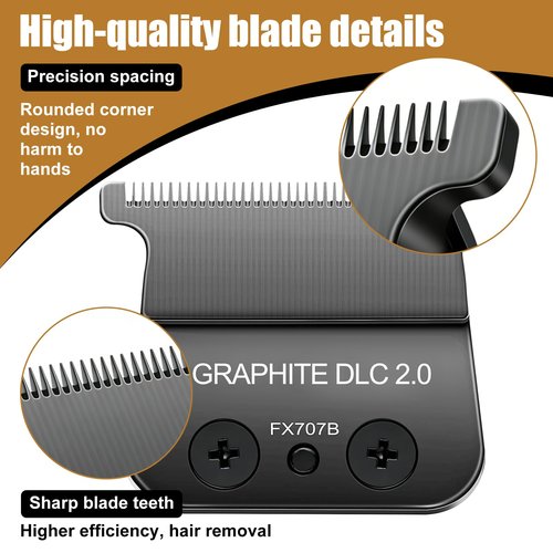 Trimmer Replacement Blade for Babyliss Pro All FX787 & FX726 Hair Trimmers,DLC 2.0 Clipper Replacement Blades Compatible with BaByliss Barberology Trimmer Blades,Black