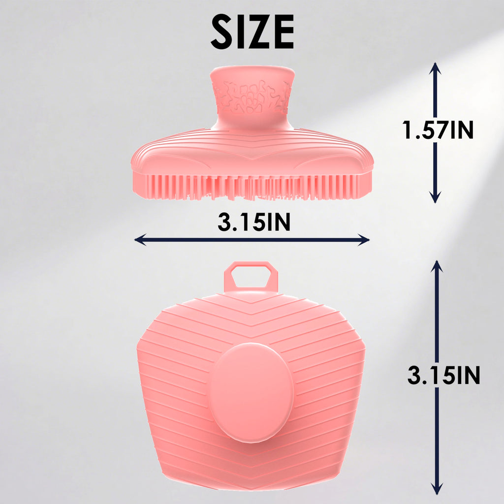 RamPula Face Scrubber & African Net, Silicone Exfoliating Brush for Men, Facial Cleansing Brush, Manual Waterproof Cleansing Skin Care, Blackhead Removing Pore Cleansing Massaging Face Brushes - Pink
