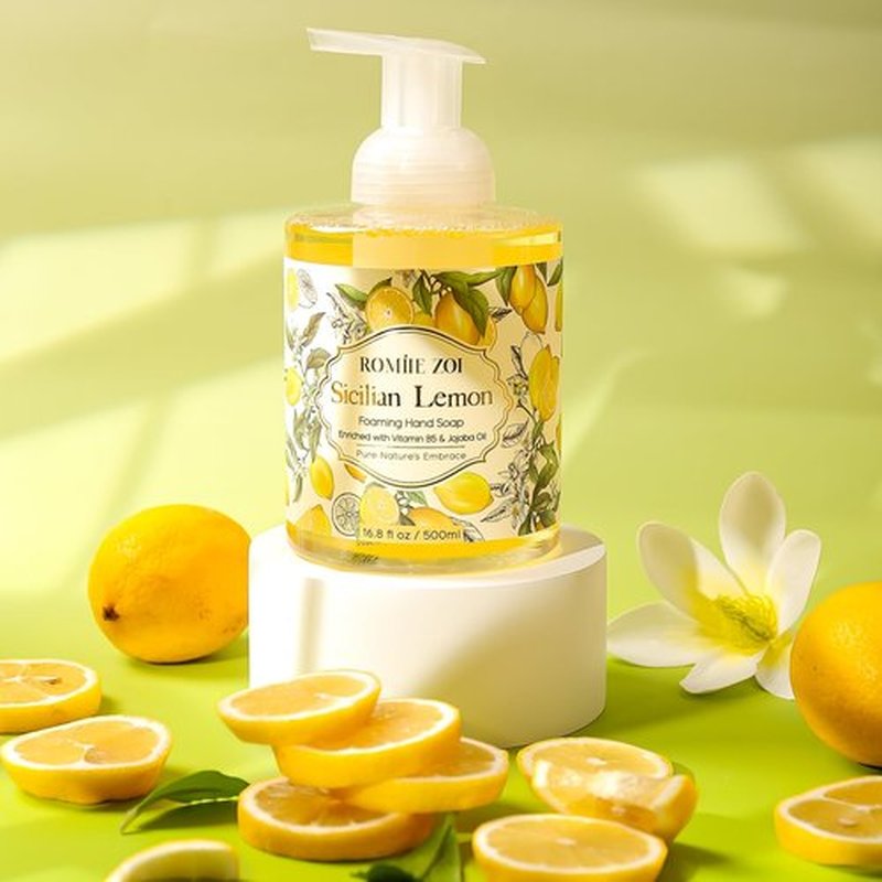ROMIIE ZOI Foaming Hand Soap with Gift Box- Sicilian Lemon - Formula Moisture & Revitalize - 500ml/ 16.8oz