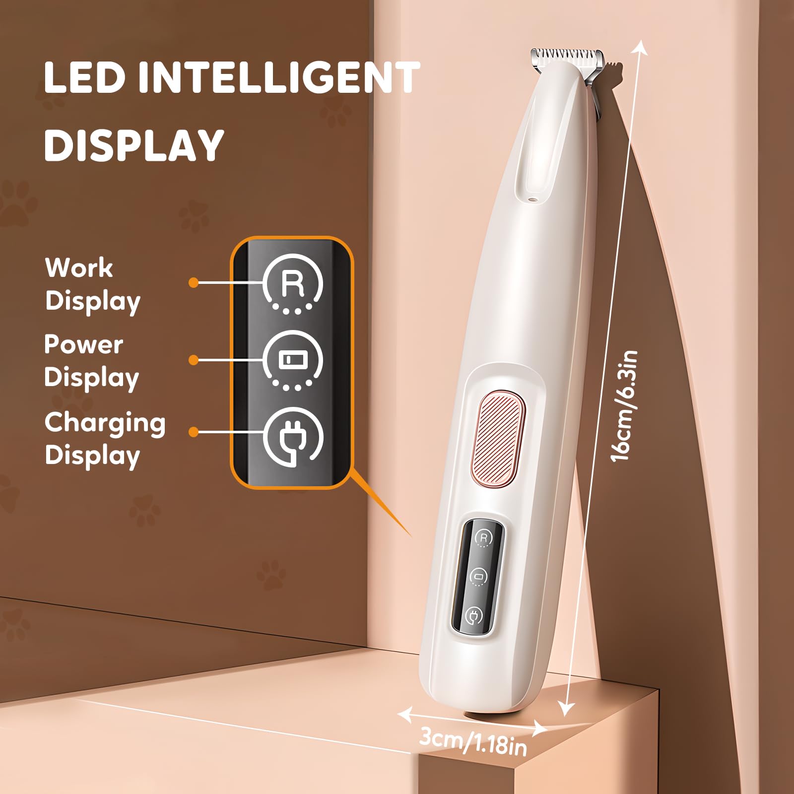 Scappof Pet MicroPrecision Trimmer, 2026 New Rechargeable Pet Trimmer, Waterproof Dog Hair Clipper for Home Use, Multifunctional Cordless Pets Clipper for Pets Owners (1)