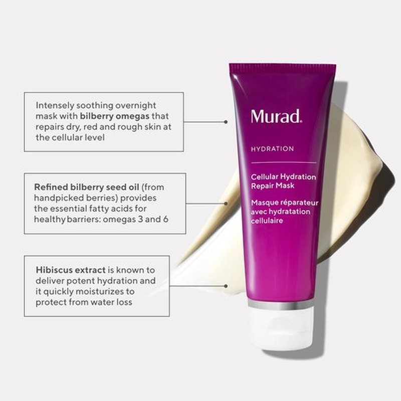 Murad Cellular Hydration Barrier Repair Mask - Hydrating Formula with Bilberry Omegas & Hibiscus Extract - 2.7 Fl Oz