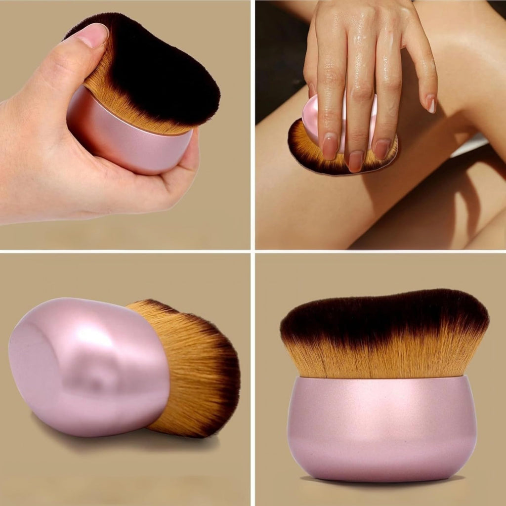 Self Tanner Brush, Large Tanning Brush for Face and Body, Tanning Mitt Bronzer Brush for Self Tan, Kabuki Leg Makeup Brush Multifunctional Self Tanning Applicator (Gold)