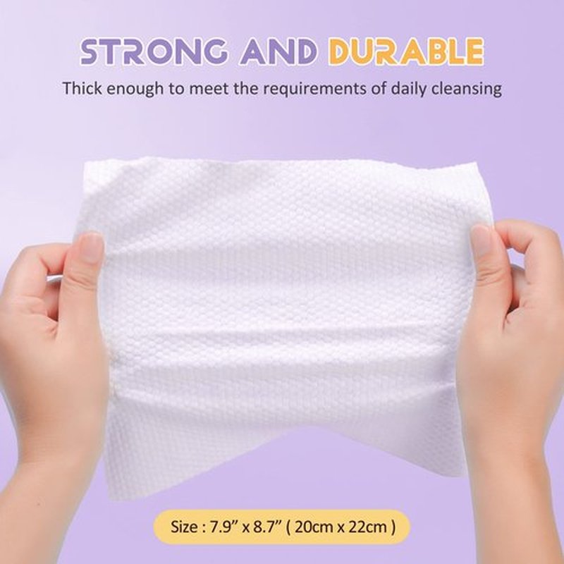 Primpro 100 Count Disposable Face Towels Ultra Soft Hand Washcloth Lint-Free Dry Wipes Biodegradable Facial Cleansing Towelettes (100 Count 1 Pack)