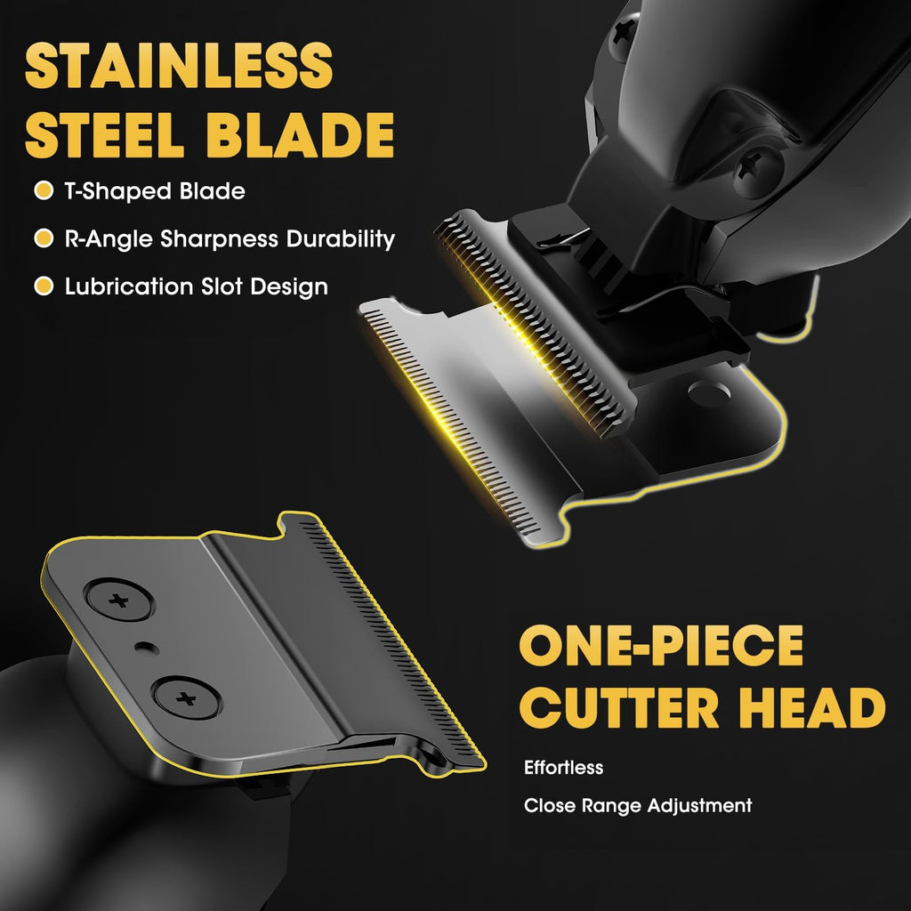 Dumite Professional Hair Clippers for Man,Electric Shavers Razor T-Blade Hair Trimmer, Men’s Grooming Kit Cordless Barber Trimmer Bald Shavers with 4 Guides & 3 Foil Head (Bronze)