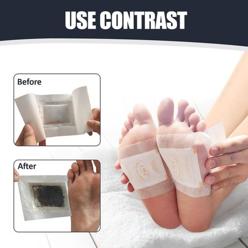 Niifawh 2 in 1 Foot Pads, Tear and Use Ginger Wormwood with Pure Natural Ginger Powder Bamboo Vinegar Wormwood, Bigger Adhesive ''Stay in Place'' All Night, 20 Pads
