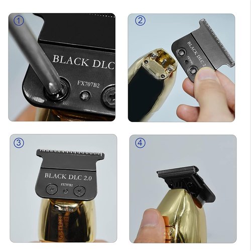 BaByliss FX707B2 Replacement DLC 2.0 Trimmer Blade - 4-Pack Compatible with FX787 & FX726