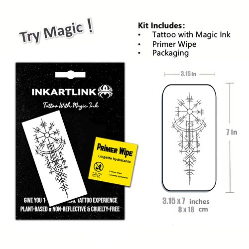 INKARTLINK Semi Permanent Temporary Tattoos, Niche Unique Tattoos, Realistic Tattoos, Waterproof and Non-reflective, Exquisite Packaging, Unique Design (Ancient Symbols 1)