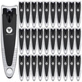 HANTEKAS 30 Pieces Fingernail Nail Clipper Bulk Blak Sliver Portable Toenail Clippers Cutter Set