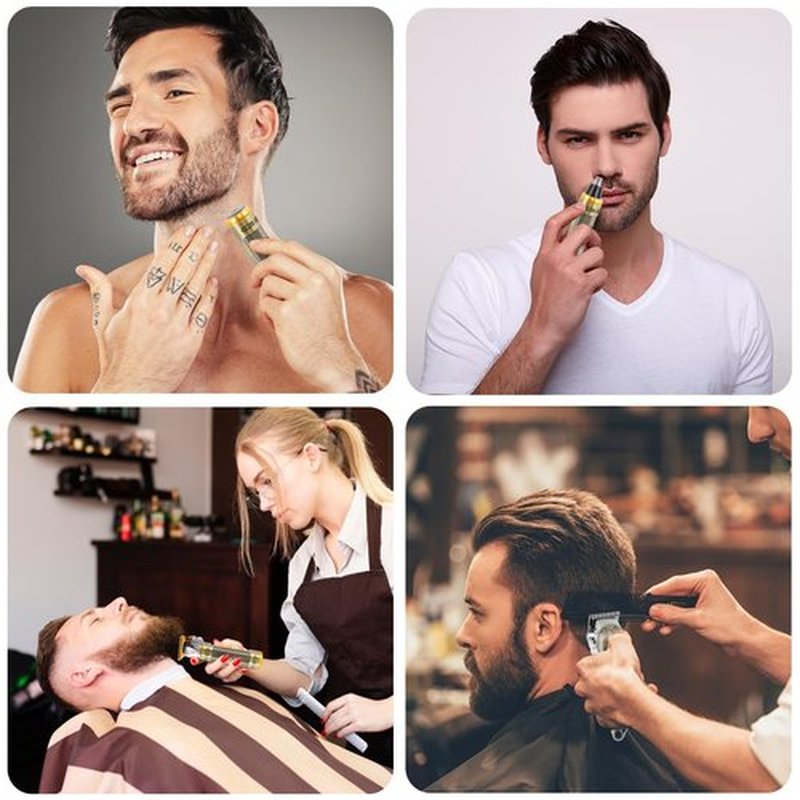 Professional Hair Clipper Set Men's Cordless Hair Clipper T-Shaped Blade Beard Trimmer Nose Hair Trimmer Electric Shaver Rechargeable Professional Hair Trimmer Set (Bronze)