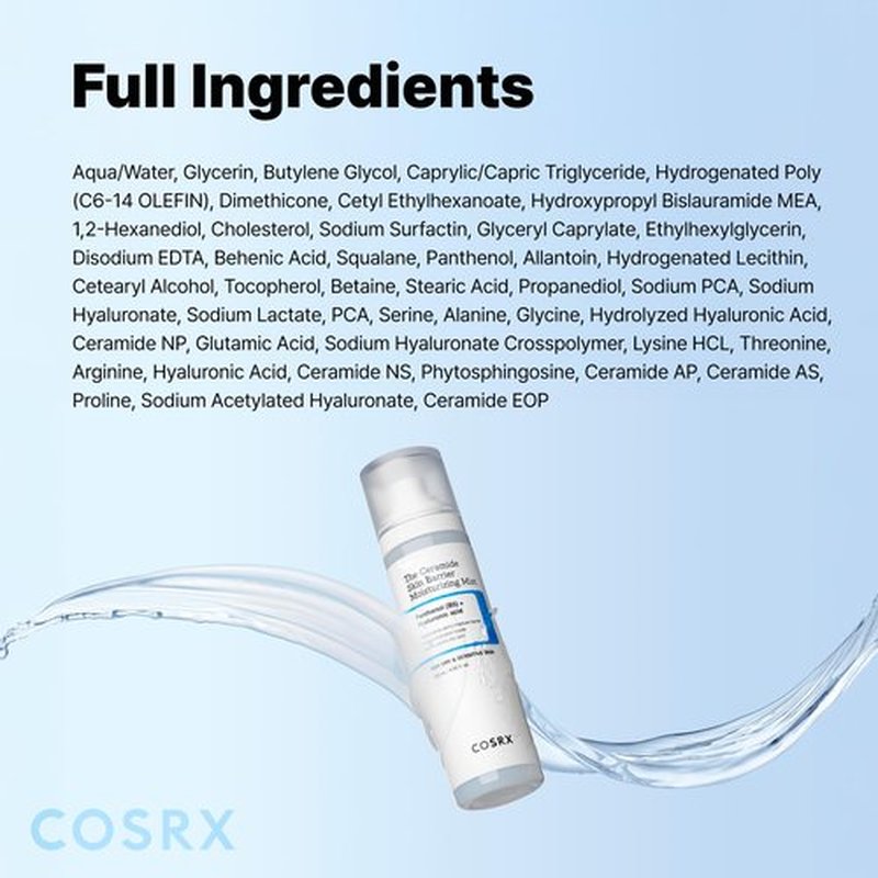 COSRX Barrier Cream Face Mist - Milky Toner with Ceramide & Hyaluronic Acid, Hydrating and Soothing Facial Spray for All Skin Types, 4.06 fl.oz, Korean Skin Care