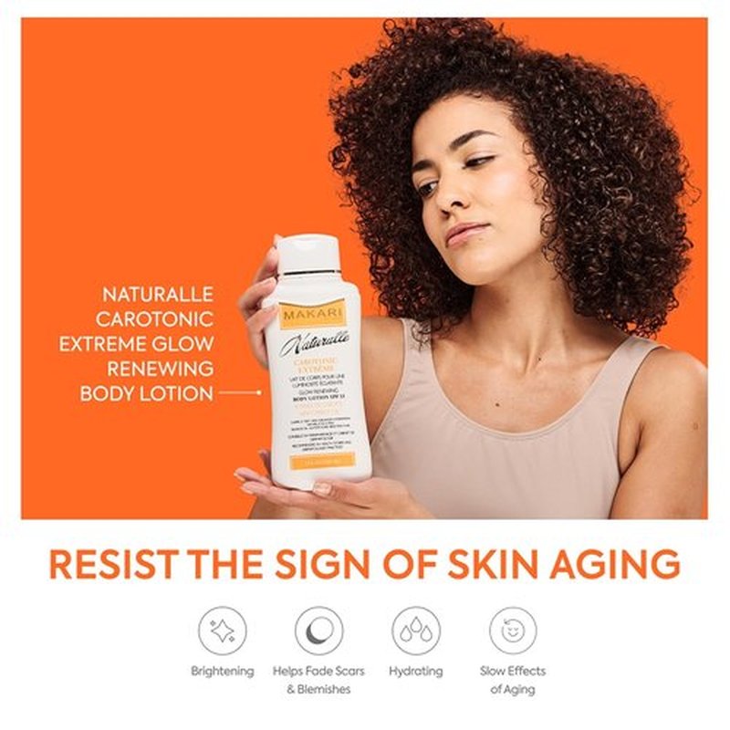 Makari Carotonic Extreme Body Lotion - Skin Brightening Formula | Fights Excess Oil & Fades Scars (17.6 oz)