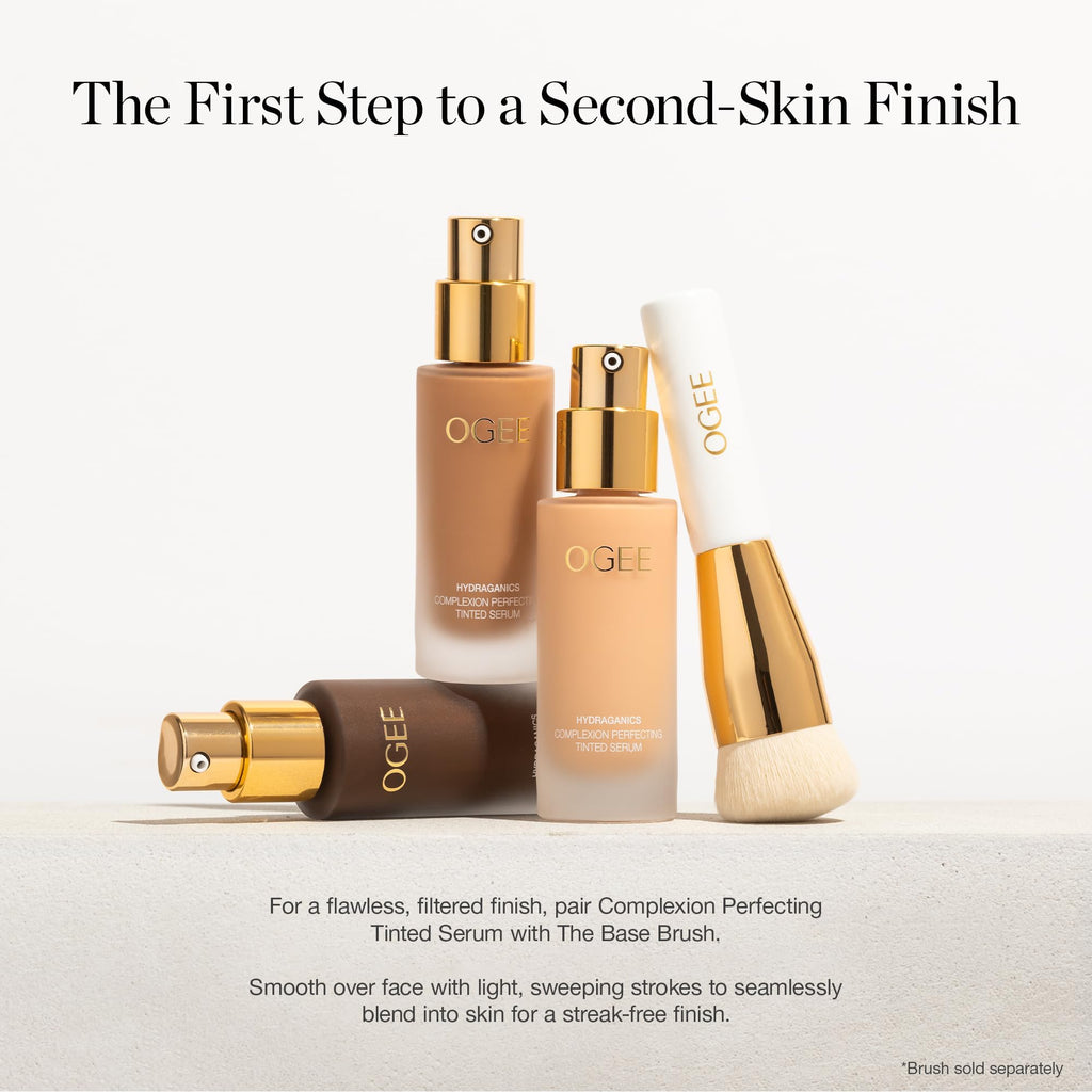 Ogee Complexion Perfecting Liquid Foundation - Lightweight Tinted Moisturizer For Face (Palmetto 2.80N - Medium Light Tan, Olive Undertones) - with Vitamin C & Jojoba Oil - Certified Organic