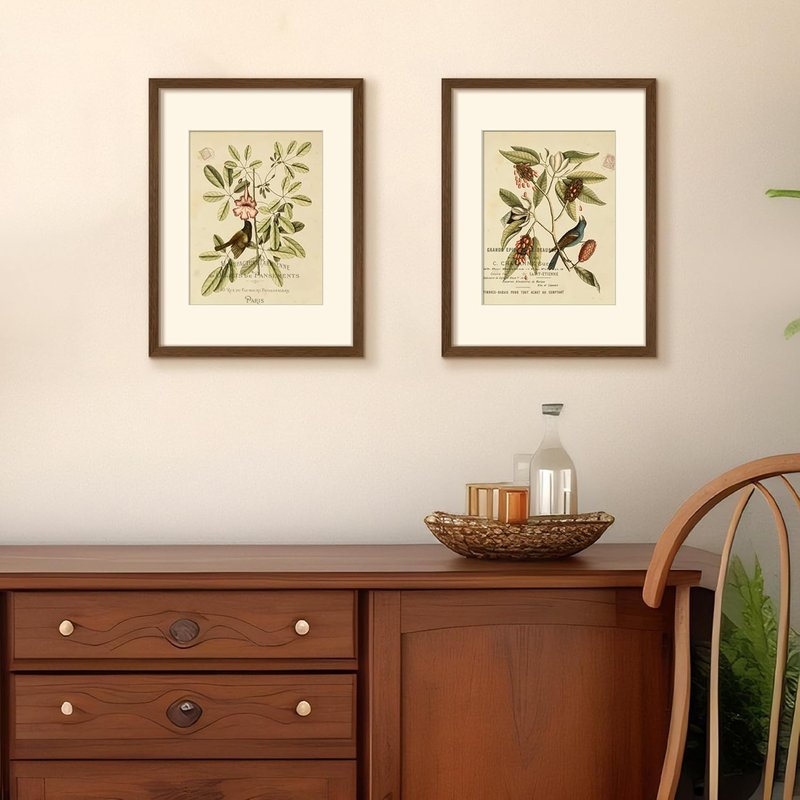 Upsimples 12x16 Picture Frame Set of 5 - Versatile Wall Gallery Frames for 8.5x11 or 12x16 Photos, Brown