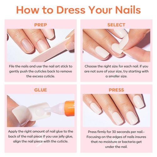 Modelones Press on Nails, Dark Red Short Square Fake Nails, Valentines Reusable Nail Kit with Nail Glue Adhesive Tabs Mini Nail File, Nails Press Ons 32Pcs16 Sizes, Women Girl Gift