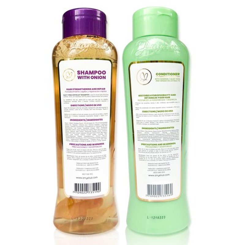 ANYELUZ Onion Shampoo and Aloe Conditioner Set, Strength and Hydration for your Hair, With Onion Extract, Biotin and Argan Oil, Cleanses Deeply and Provides Hydration