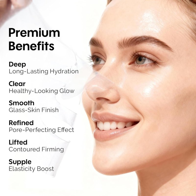 ZealSea Bio Collagen Face Mask - Overnight Hydrogel Sheet for Deep Hydration & Pore Care | 4 Pack