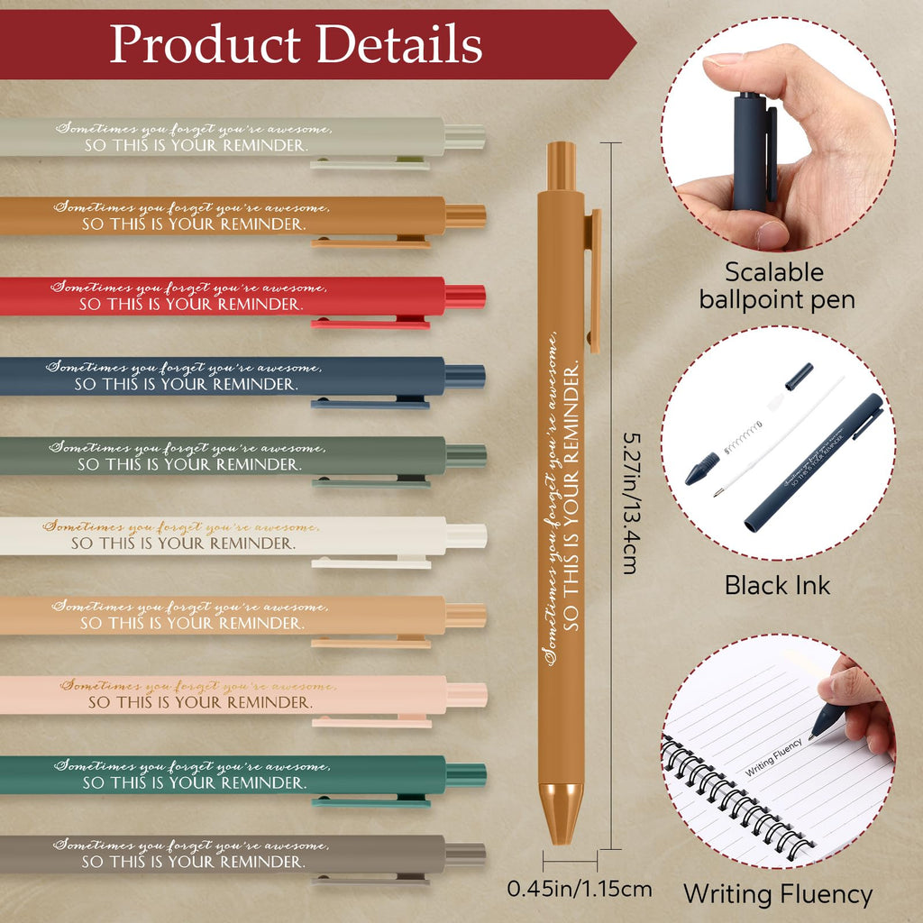 Chuangdi 10 Sets Back to School Teacher Gifts Appreciation Journal Inspirational Notebook with Sticky Notepad Ballpoint Pen Bulk Thank You Gifts for Student Staff Team Coworker Nurse(Morandi)