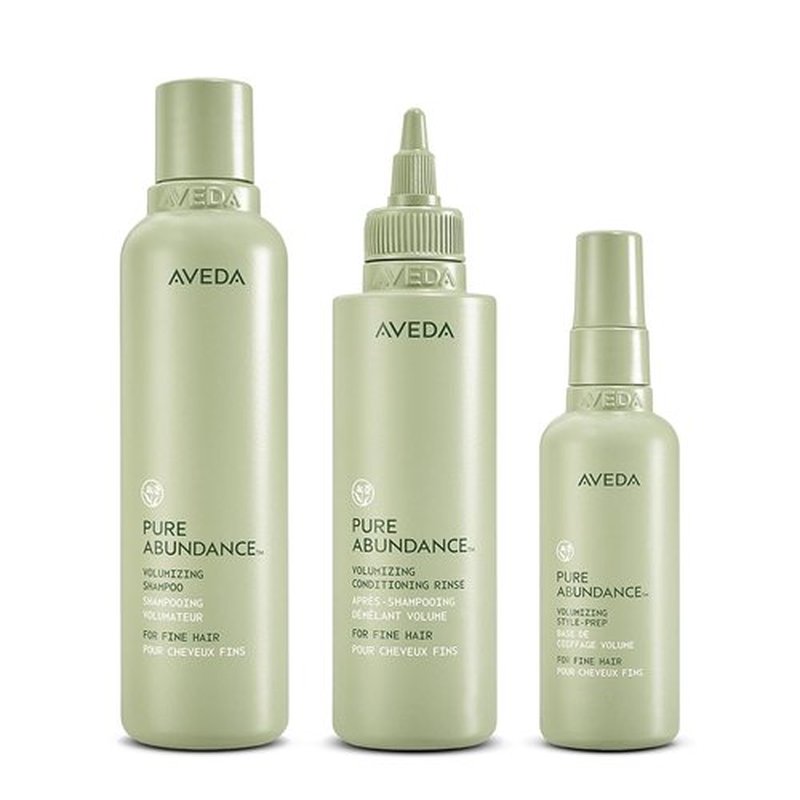Aveda Pure Abundance Volumizing Shampoo Set - Boost Hair Volume with Conditioning Rinse & Style Prep Spray | Full Size, Floral Scented