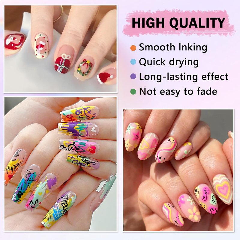 XINGXYUEL 12 Colors Nail Art Pens Set, Nail Art Markers Polish Pens for Painting Nails, Acrylic Paint Drawing Painting Dotting Markers Pen Quick Drying Nail Art Design Manicure Tools 06 Brown
