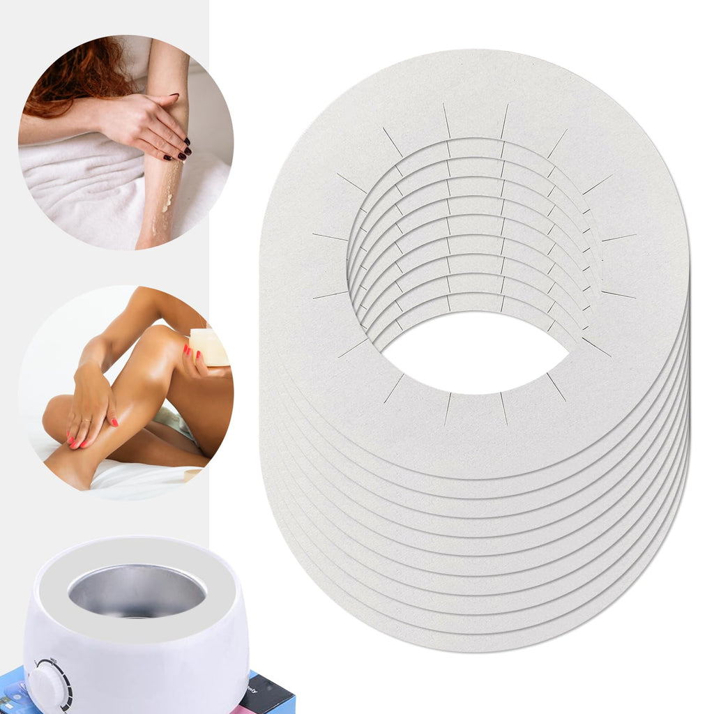 30 Pieces Clean Collars for Wax Warmer, Wax Universal Protective Collors for Wax Can, Waxing Supplies (White, 30 Pack)