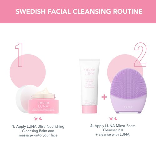 FOREO LUNA Nourishing Cleansing Balm - Gentle Waterproof Makeup Remover - Waterless Oil Cleanser - Eye Makeup Remover - Vegan - Cruelty & Fragrance-Free, Eco-Friendly - 2.5 fl. oz