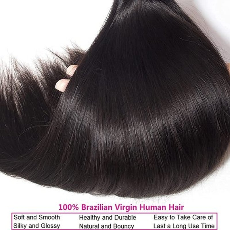 Straight 3 Bundles Human Hair 300g/Pack 14 16 18 Inch 12A Unprocessed Black Soft Double Weft Quick Wave Extensions for Women