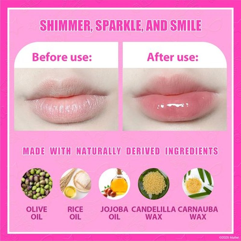Barbie Cosmetic Makeup Set for Girls with Super Sparkly Lip Gloss Nail Polish and Nail Stickers 11 Pieces, Perfect for Parties Sleepovers Makeovers, Birthday, Ages by Townley Girl