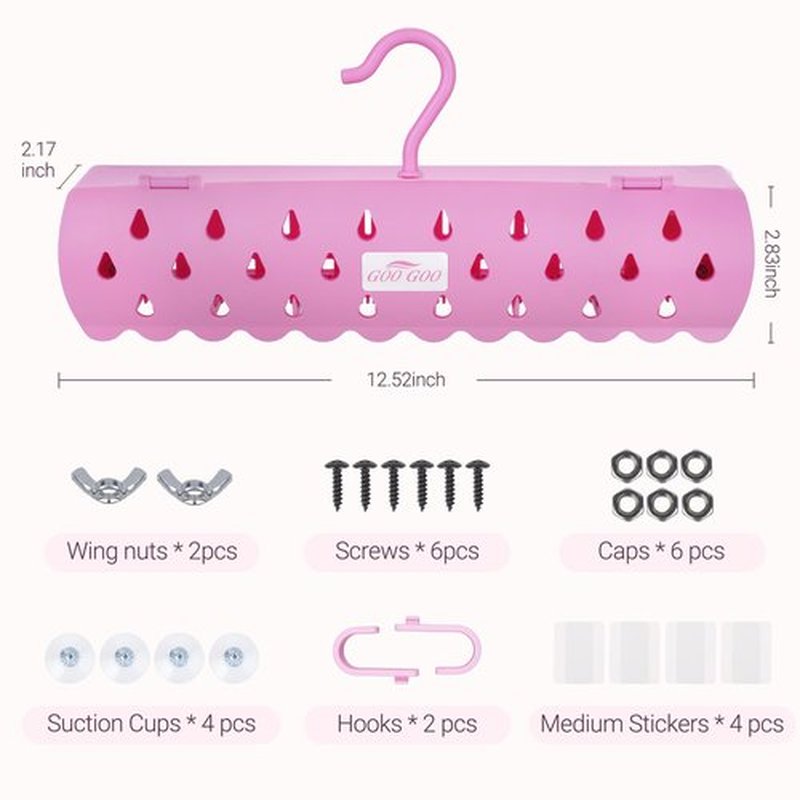 GOOGOO Hair Extension Holder Stand for Styling, 5 Installation Modes With Tool, Pink Hair Extension Holder Designed to Securely Hold Your Extensions for Washing, Styling, Packing and Storing