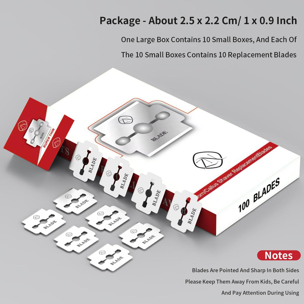 ZIZZON Callus Shaver Replacement Blades 100 Count