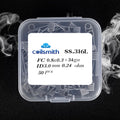 Hot Heating Wire - Versatile Resistance for Industry Kilns, Pottery and Forging. High Temp Resistant, Hybrid Cores, Stainless Steel SS316L, 0.8x0.3+34ga