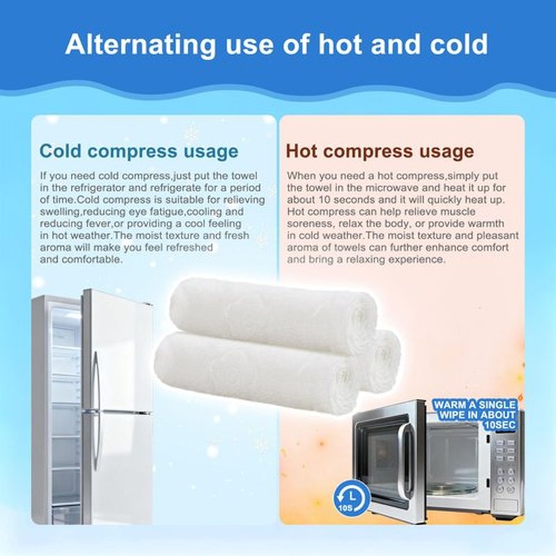 Moist Cotton Towel Bulk Moist Towelettes Individually Wrapped 8.7"x 8.7",White Towel Services,Refreshment Pre Moistened Towels Peach,Rose,Coconut and Unscented for Sport Party Spa(pack of 40)