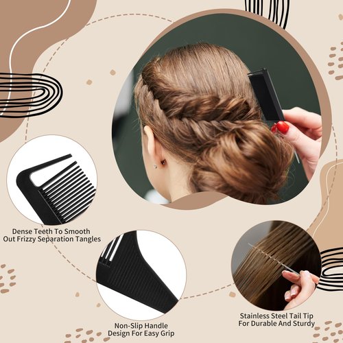 DEBETOOL 10-Piece Slick Back Hair Brush Set - Boar Bristle Hair Styling Tools Kit with Edge Brush & Wax Stick for Men Women, Kid
