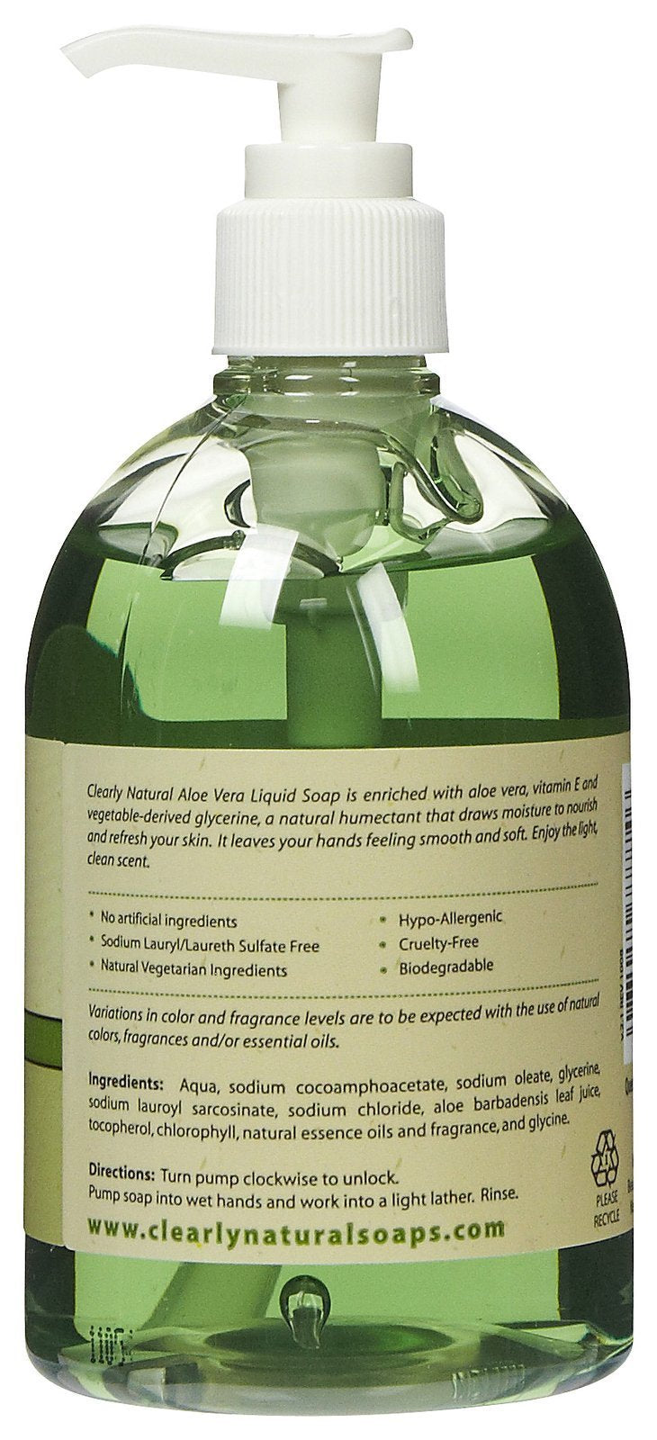 Clearly Natural Liquid Hand Soap with Aloe Vera - 12 oz (Pack of 2)