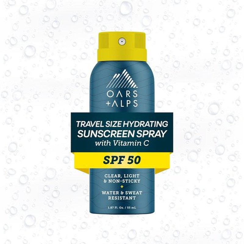 Oars + Alps SPF 50 Sunscreen Spray - Fast-Absorbing, Lightweight & Water-Resistant | Non-Greasy Formula