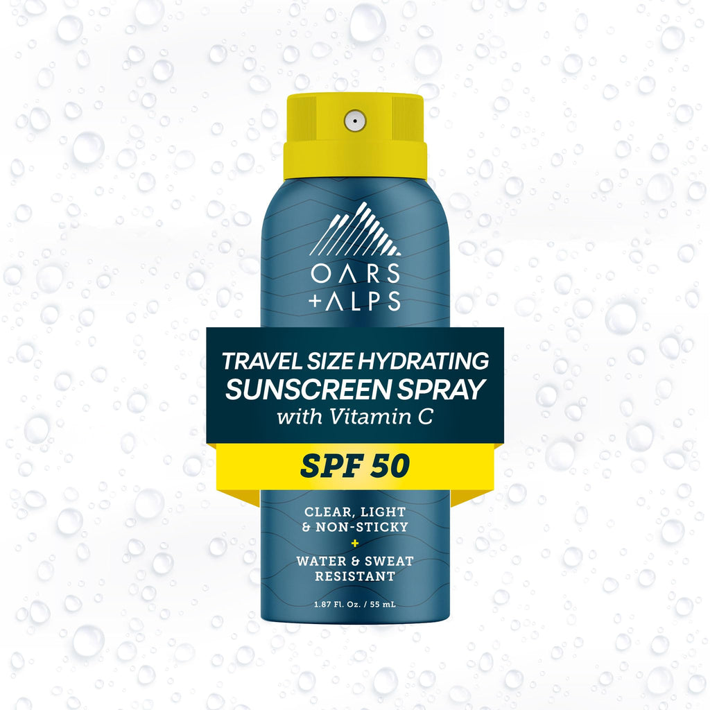 Oars + Alps SPF 50 Face & Body Broad Spectrum Sunscreen Spray | Fast-Absorbing, Lightweight, Non-Greasy, Hawaii Reef Act 104 Compliant, Water-Resistant, Octinoxate + Oxybenzone Free, 1.87 Oz, 1 Pack