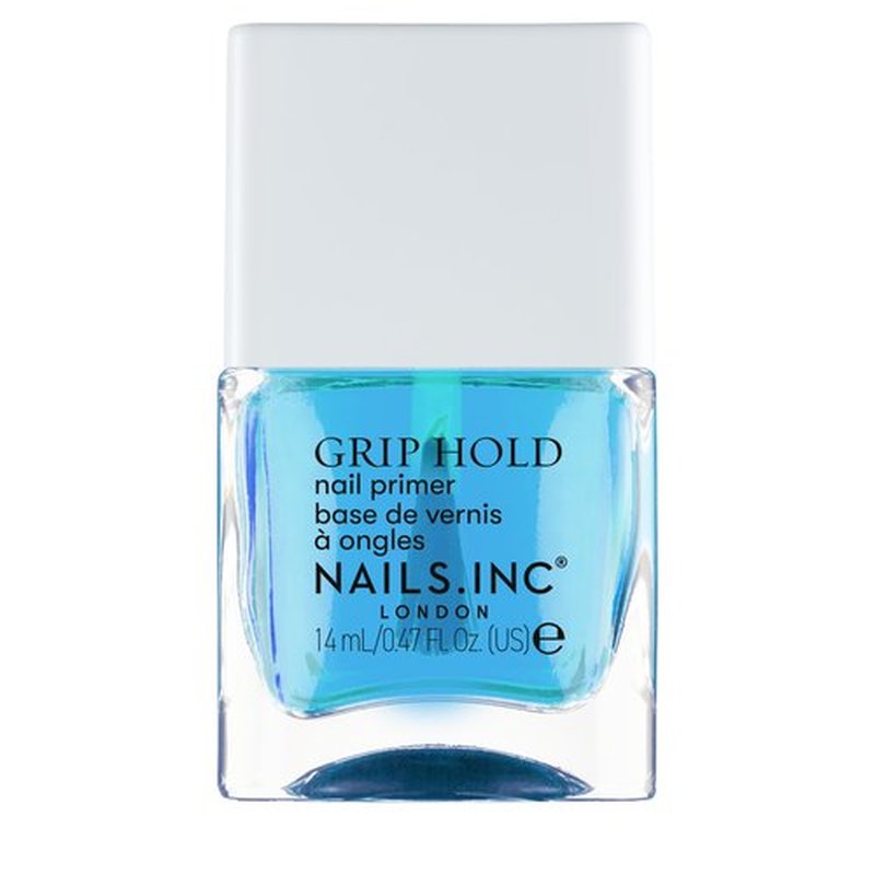 Nails Inc Grip Hold Primer Base Coat With AHA's, Advanced Polish Adhesion, Color Locking Formula, Improves Nail Lacquer, Long Wear, Smoothening Care, Priming Base Coat, 0.47 Fl Oz