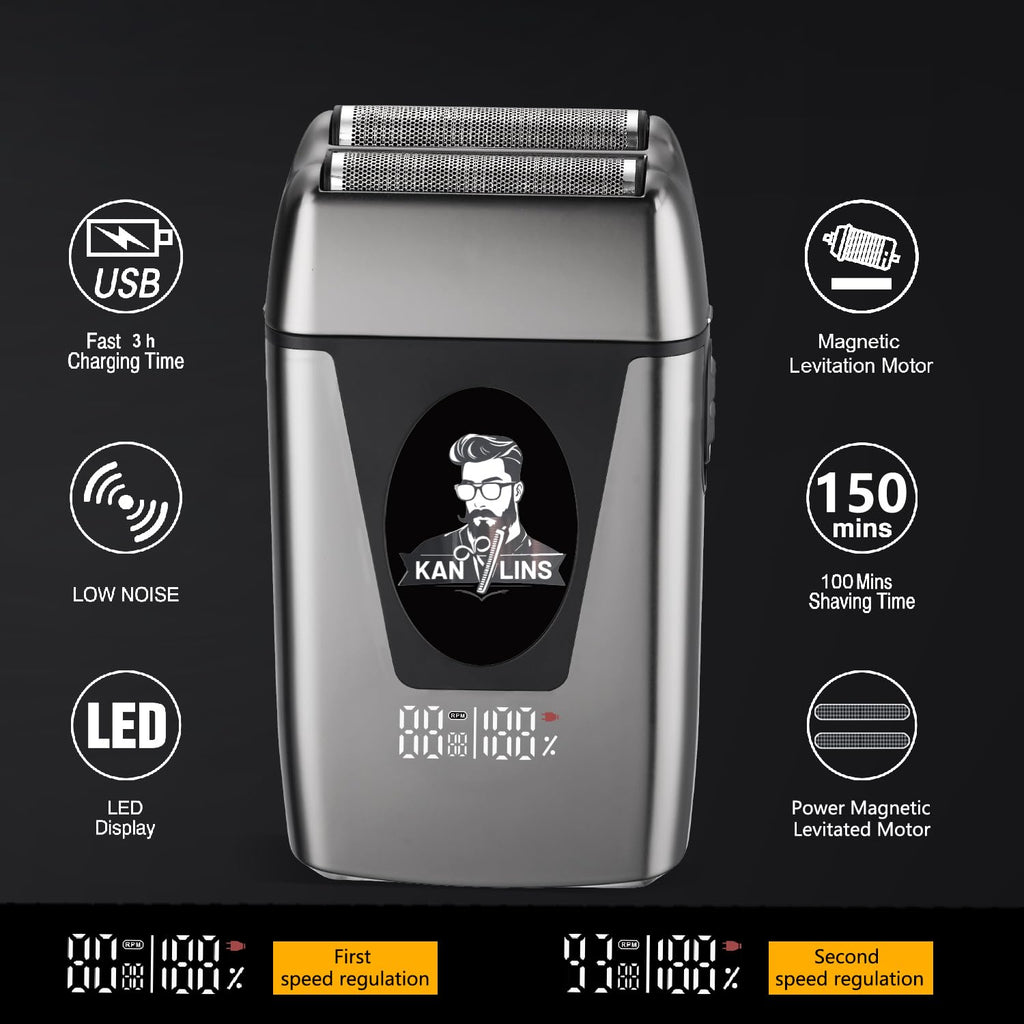 Electric Foil Shavers for Men, Brushless high-Speed Motor Electric Razor, Bald Head Shavers, Face Shaving Beard Trimmer with LCD Display