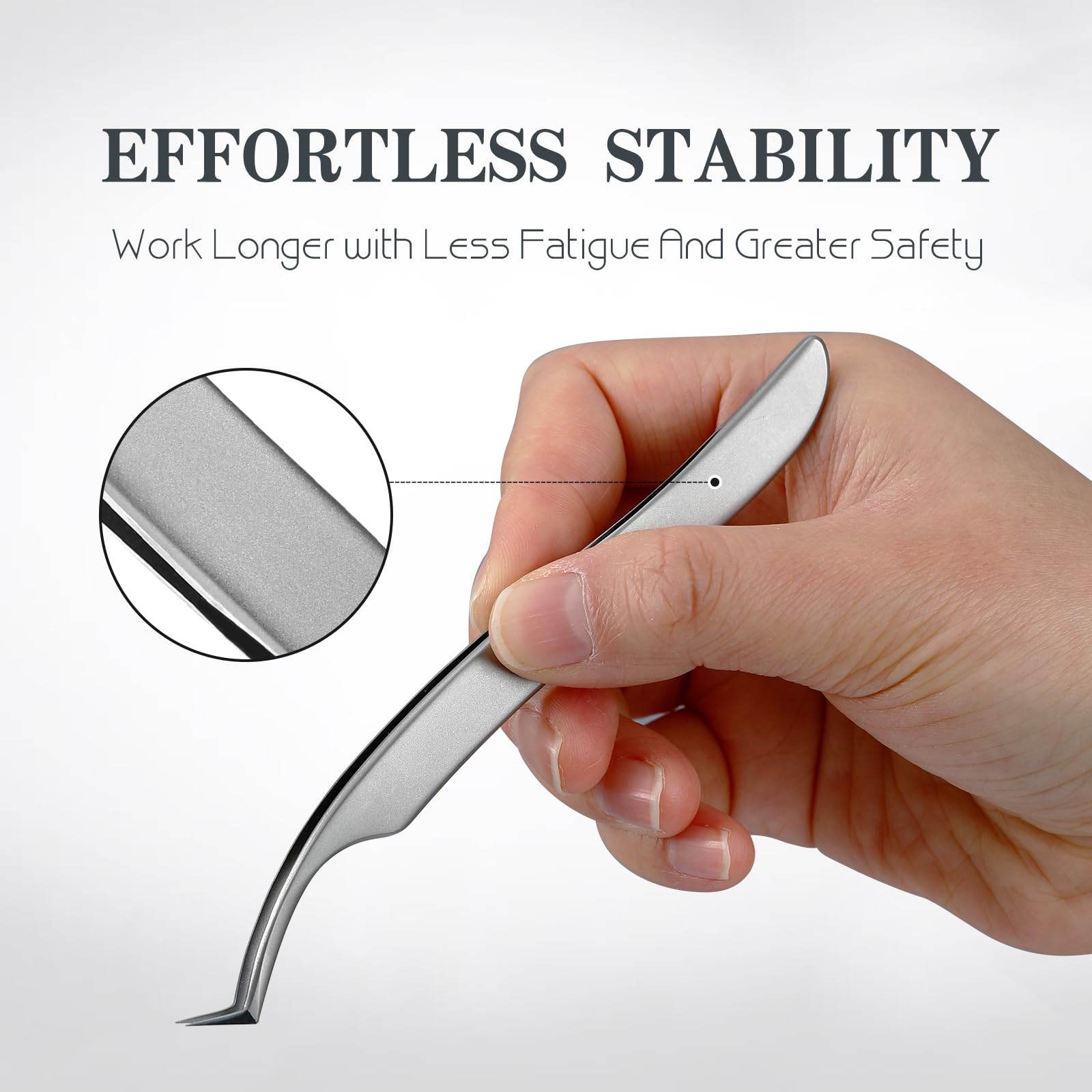 GöSol Pro Lash Tweezers for Eyelash Extensions, Professional Expert Eyelash L-shape Tweezers for High Precision Pick/Fan/Wiggle/Apply; 420 Stainless Steel Lash Tweezer for Volume & Classic Lashes