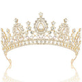 Aprince Gold Crown and Tiara for Women Girls, Crystal Princess Tiara Queen Crown, Rhinestone Headbands Royal Diadem for Wedding Birthday Halloween Cosplay Prom Quinceanera Pageant Party Gifts