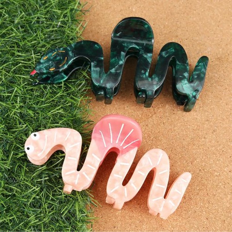 Personalised Acetate Big Green Snake Hair Claw Clip for Women Girls Gift 1 Piece