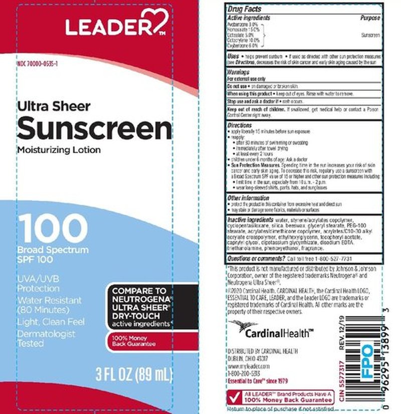 LEADER Travel Sunscreen SPF 100+, Ultra Sheer Dry-Touch Water Resistant and Non-Greasy Lotion with Broad Spectrum SPF 100+, 3 Fl Oz (3 Pack)