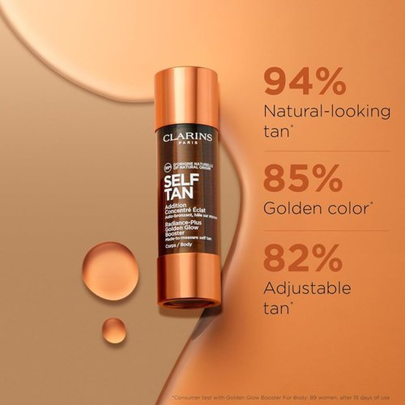 Clarins Self Tanning Body Booster - Natural, Streak-Free Tanning Drops for Moisturizer | 1 Oz