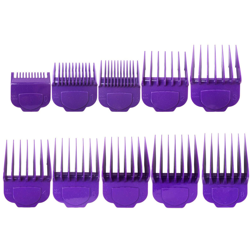 FYAKSYAS 2026 New Magnetic Clipper Guard Purple Set for Andis Master & for PM Series (MBA, MC-2, PM-1) | 10pcs Guide Combs 1/16" to 1"