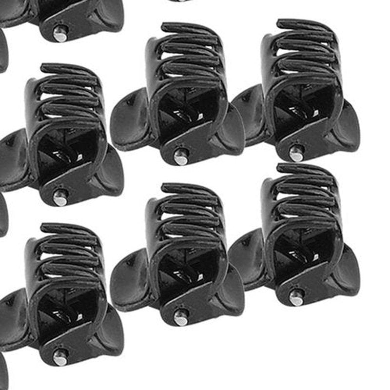 Haosie Mini Hair Clips Set - 100 Stylish Non-Slip Black Plastic Claw, Jaw Clips, Crown Claws and Clamps Hair Accessories for Girls and Women