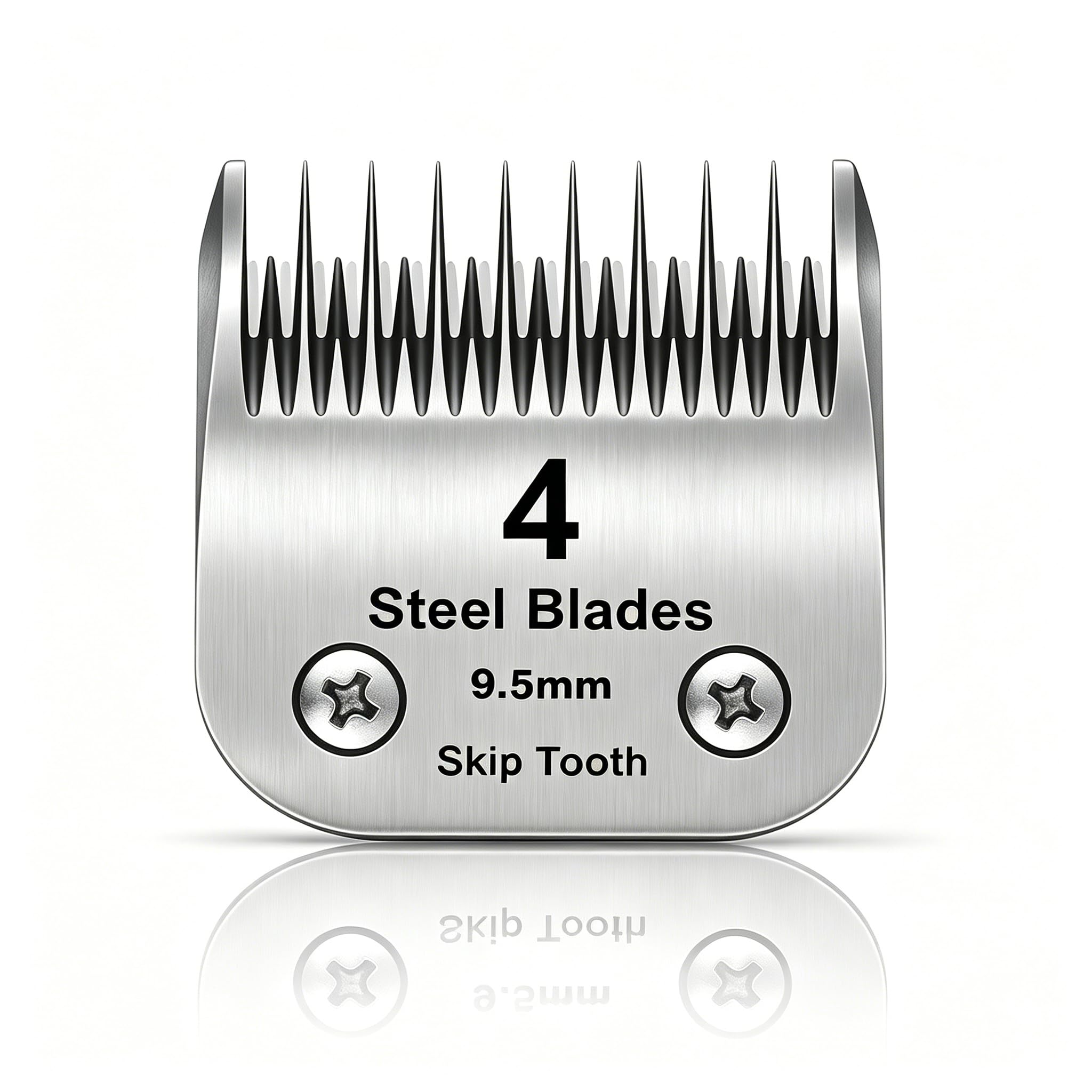 DODAER 4 Skip Tooth Detachable Pet Dog Grooming Steel Blades,Compatible with Andis,Oster A5,Wahl KM10 Series Clippers,Cut Length 3/8-Inch (9.5mm)，1 Pack