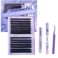 proamate Cluster Lashes Individual Cluster Eyelashes D Curl Mix 10-18mm (60D+80D) Eyelashes Cluster Volume & Dramatic Russian Individual Eye Lashes for Beginners (60D+80D Lash kit with Remover)