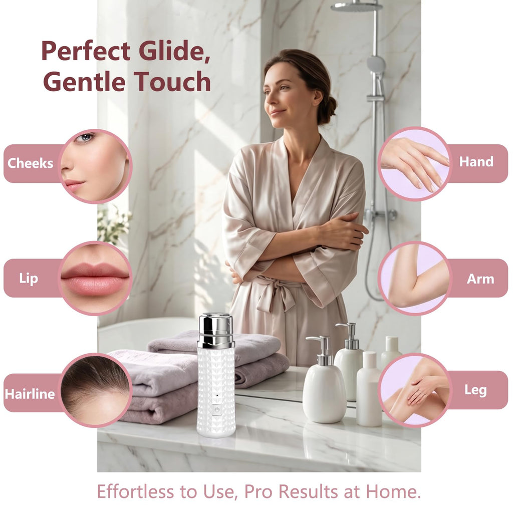 Beclerpur Face Shaver & Facial Hair Remover for Women, Painless & Portable