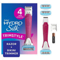 Schick Hydro Silk TrimStyle Razor - 2-in-1 Bikini Trimmer for Women | Waterproof Handle & 3 Refills Included